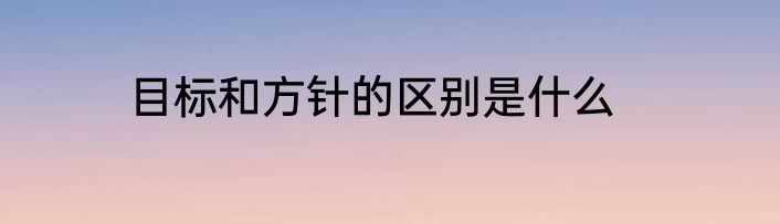 目标和方针的区别是什么