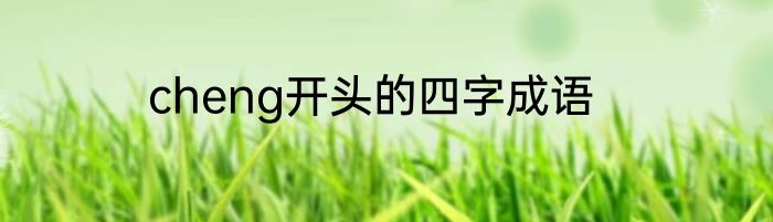 cheng开头的四字成语