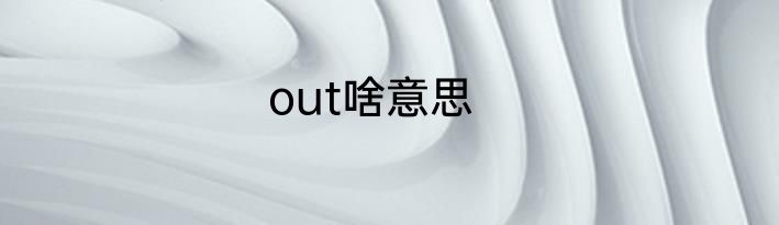 out啥意思