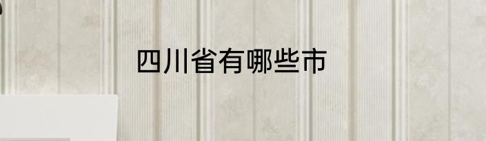 四川省有哪些市