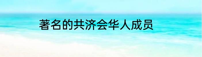 著名的共济会华人成员