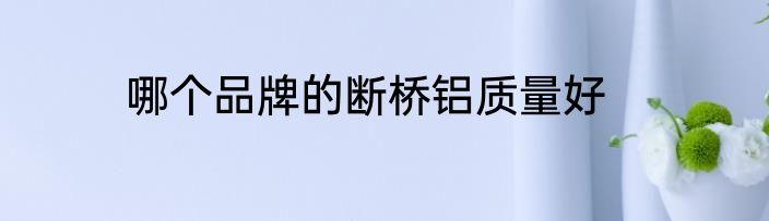 哪个品牌的断桥铝质量好