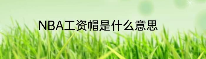 NBA工资帽是什么意思