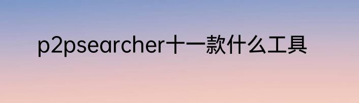 p2psearcher十一款什么工具