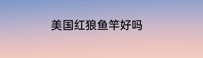 美国红狼鱼竿好吗