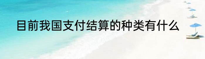 目前我国支付结算的种类有什么