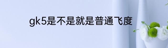 gk5是不是就是普通飞度