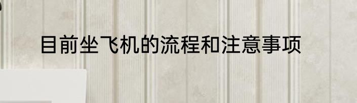 目前坐飞机的流程和注意事项