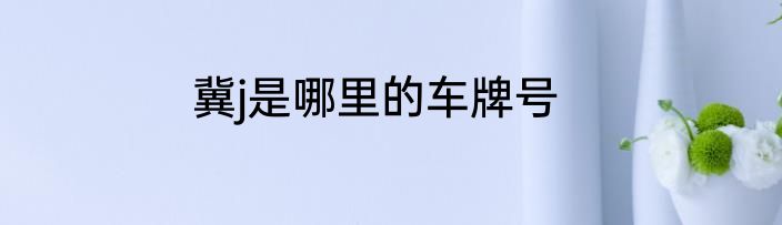 冀j是哪里的车牌号