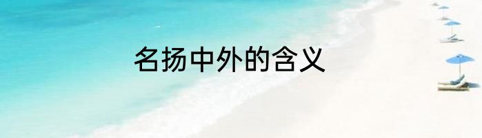 名扬中外的含义