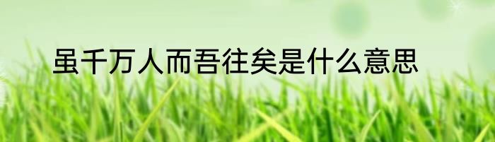 虽千万人而吾往矣是什么意思