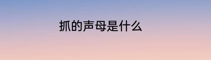 抓的声母是什么