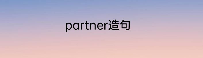 partner造句