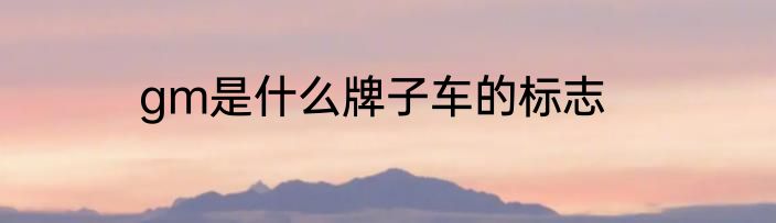 gm是什么牌子车的标志