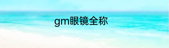 gm眼镜全称
