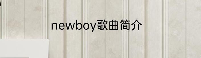 newboy歌曲简介