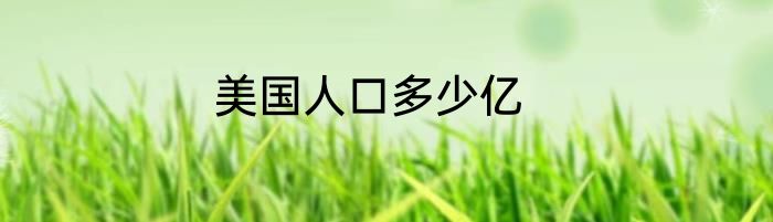 美国人口多少亿