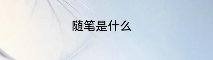随笔是什么