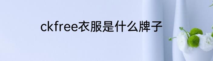 ckfree衣服是什么牌子