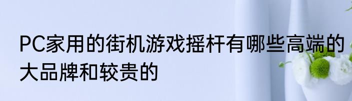 PC家用的街机游戏摇杆有哪些高端的大品牌和较贵的