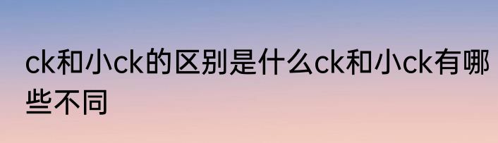 ck和小ck的区别是什么ck和小ck有哪些不同
