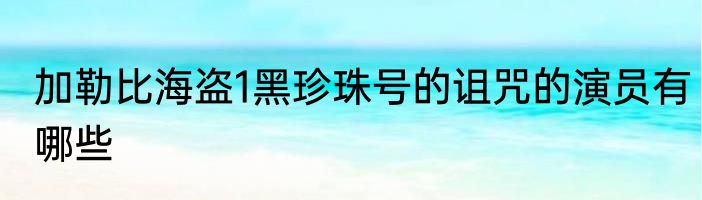 加勒比海盗1黑珍珠号的诅咒的演员有哪些