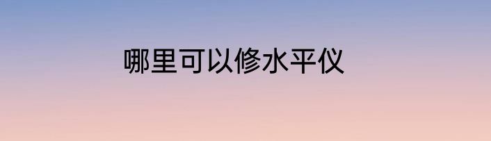 哪里可以修水平仪