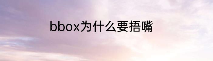 bbox为什么要捂嘴