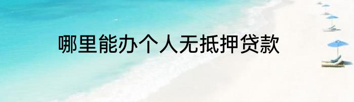 哪里能办个人无抵押贷款