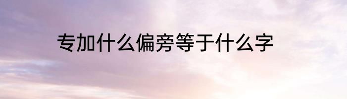 专加什么偏旁等于什么字