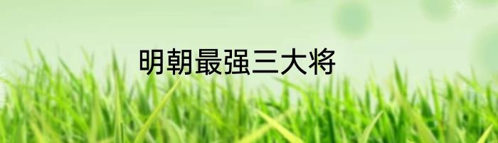 明朝最强三大将