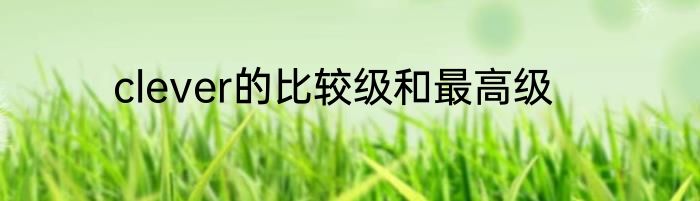 clever的比较级和最高级