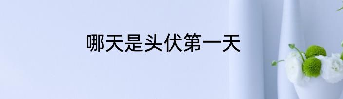 哪天是头伏第一天