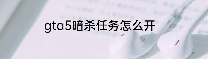 gta5暗杀任务怎么开