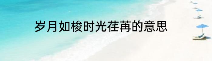 岁月如梭时光荏苒的意思