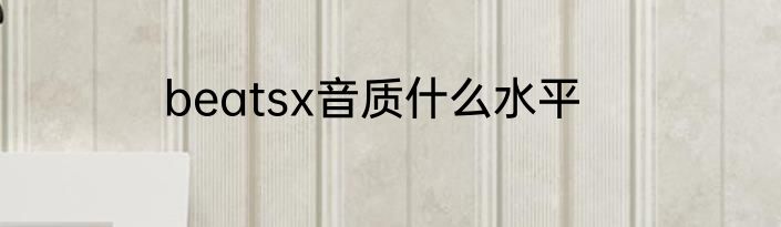 beatsx音质什么水平