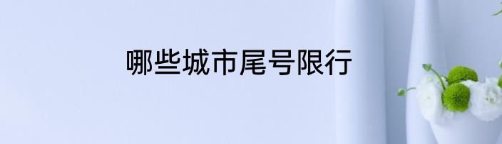 哪些城市尾号限行