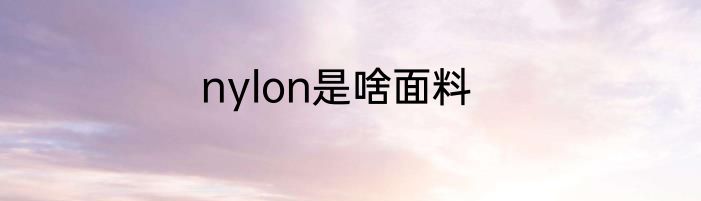 nylon是啥面料