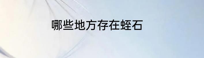 哪些地方存在蛭石