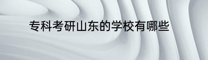 专科考研山东的学校有哪些