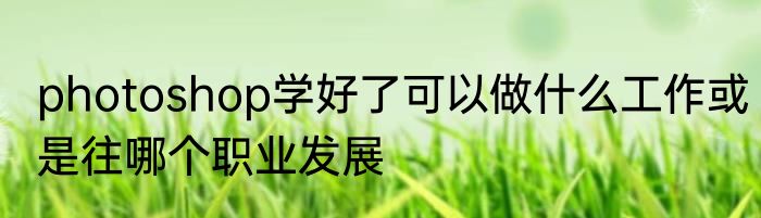 photoshop学好了可以做什么工作或是往哪个职业发展