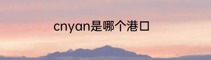 cnyan是哪个港口