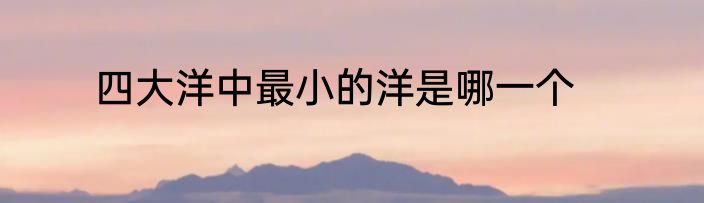 四大洋中最小的洋是哪一个