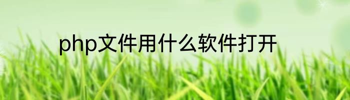 php文件用什么软件打开