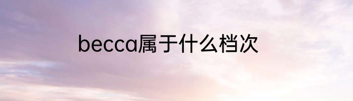 becca属于什么档次