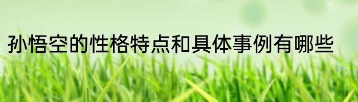 孙悟空的性格特点和具体事例有哪些