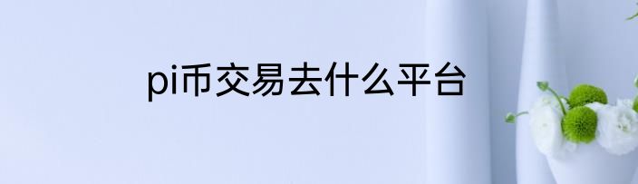 pi币交易去什么平台