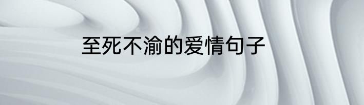 至死不渝的爱情句子