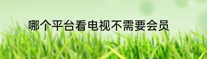 哪个平台看电视不需要会员