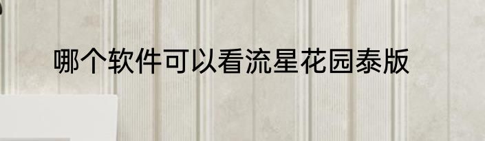 哪个软件可以看流星花园泰版